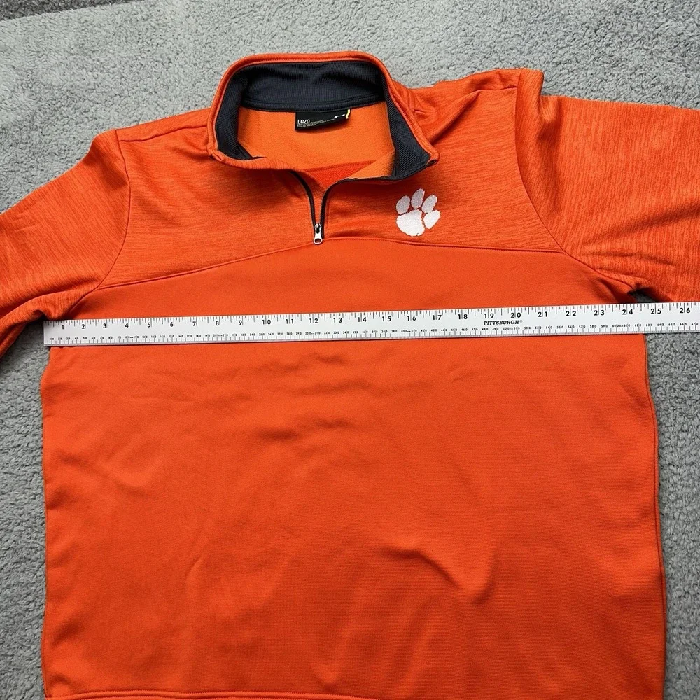 Under Armour 1286334 Mens Large 1/4 Zip Clemson Tigers L/S Fleece Pullover